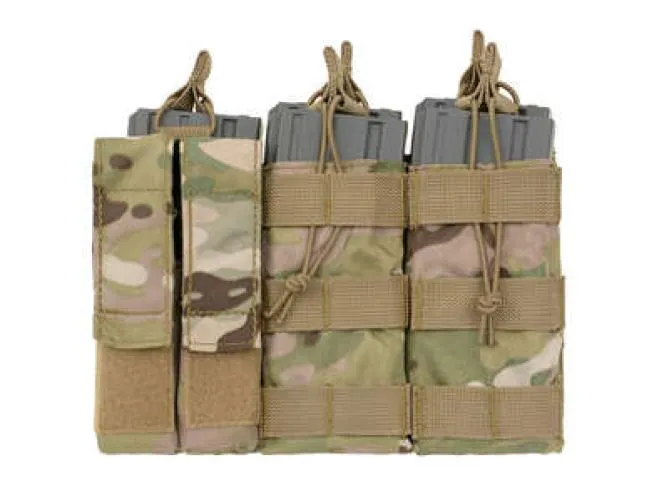 8 Fields Triple 5.56 Mag/Pistol Pouch Panel (5 + 2) MultiCamo